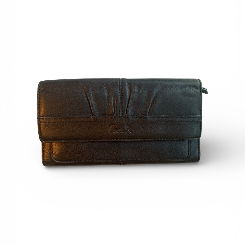 Coach Black Soho pleated trifold Leather Wallet